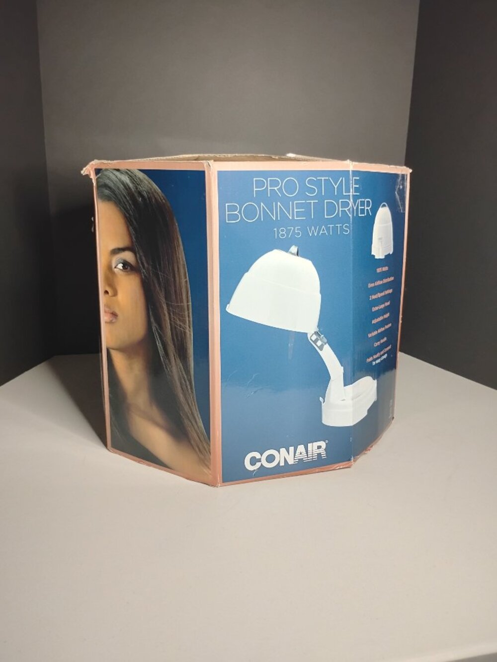 Conair Pro Style 1875 Bonnet Hair Dryer White Portable Hooded Dryer